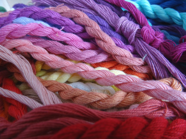 échevettes de fils de coton