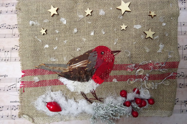 Meilleurs voeux 2021 - rouge gorge façon mandy Patullo