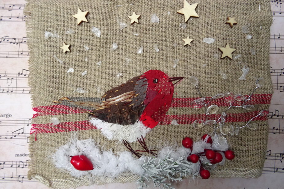 Meilleurs voeux 2021 - rouge gorge façon mandy Patullo