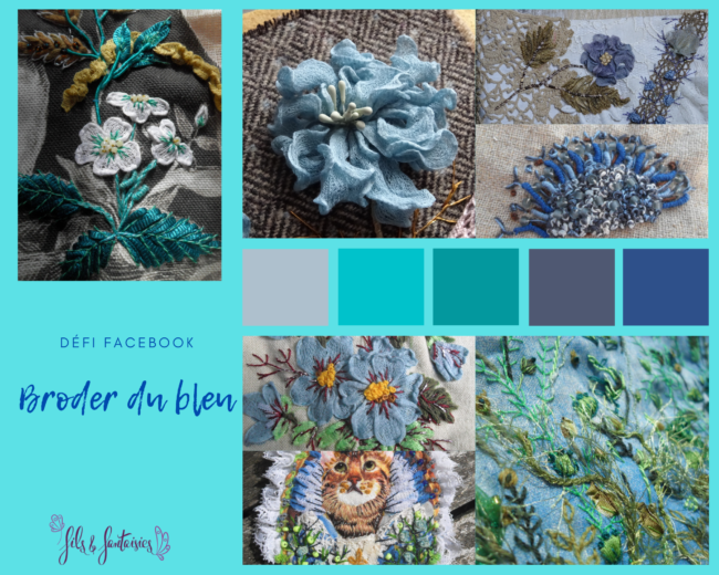 Défi facebook fils et fantaisies Défi novembre 2022 broderie d'embellissement