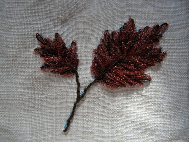 Feuillage N°3 animation broderie gratuite Fils et Fantaisies "Broder du feuillage"