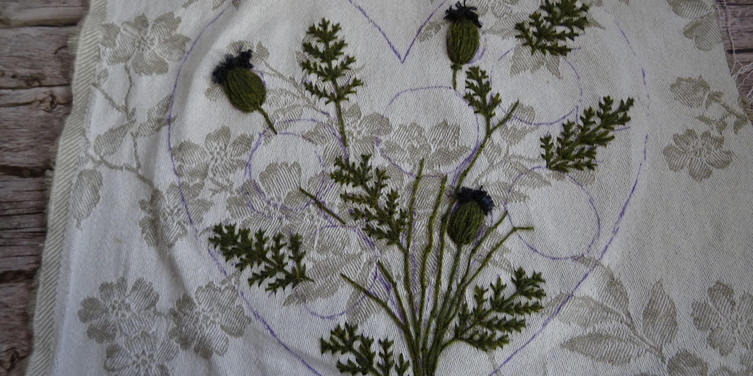 Broder tiges, feuillages et capsules - Fils et Fantaisies