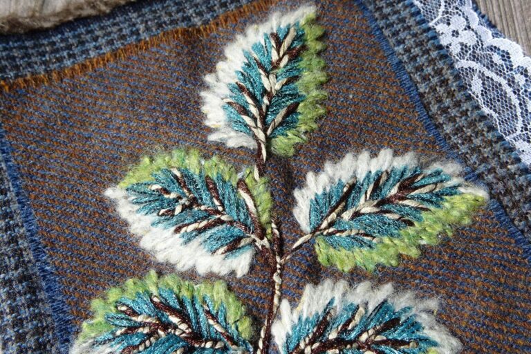 Tuto Broder un feuillage imprimé