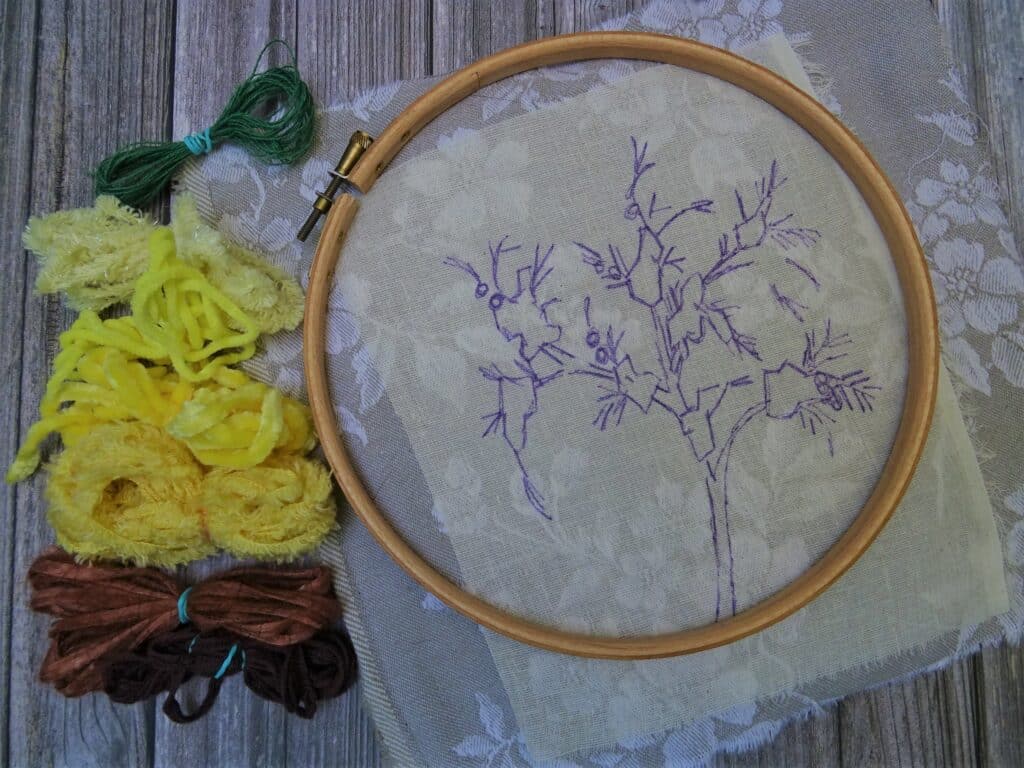 Broder du mimosa façon Léa Stansal - Broderie d'embellissement ou broderie créative par Fils et Fantaisies