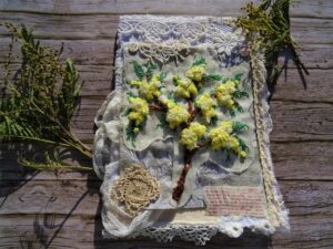 Broder du mimosa façon Léa Stansal - Broderie d'embellissement ou créative - Fils et Fantaisies