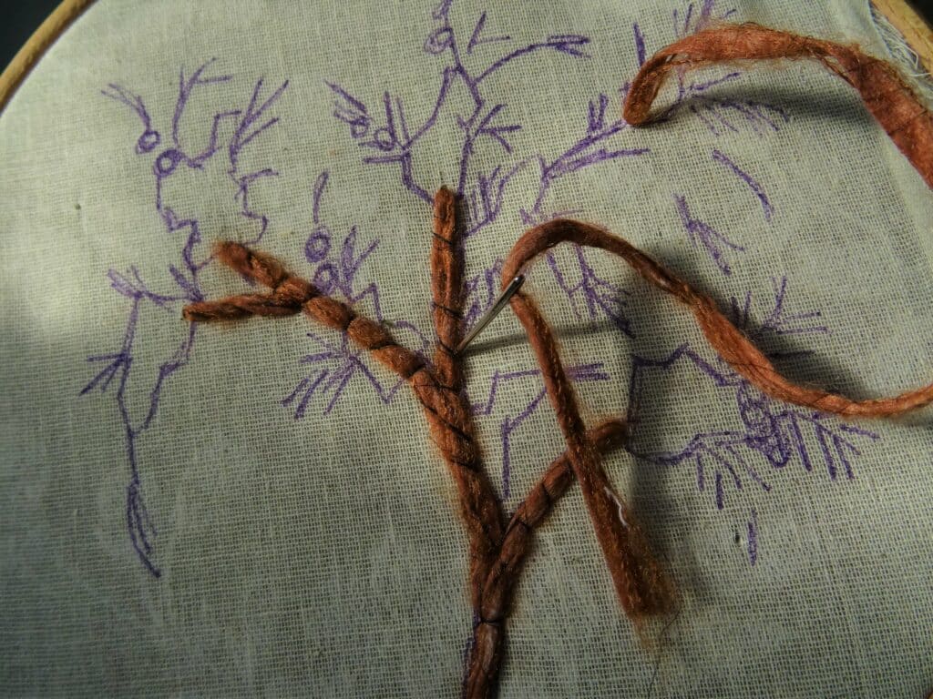 Broder du mimosa façon Léa Stansal - Broderie d'embellissement ou broderie créative par Fils et Fantaisies