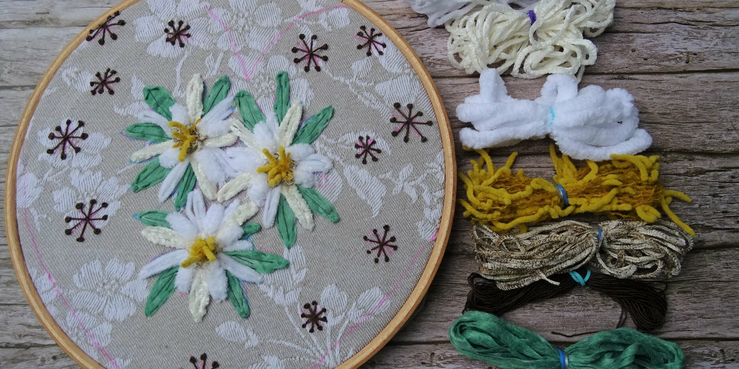 Assortiment "Un coeur en hiver" kit Fils et Fantaisies, fils fantaisie pour broderie d'embellissement ou broderie créative ou broderie fantaisie