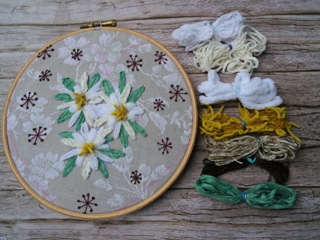 Assortiment "Un coeur en hiver" kit Fils et Fantaisies, fils fantaisie pour broderie d'embellissement ou broderie créative ou broderie fantaisie