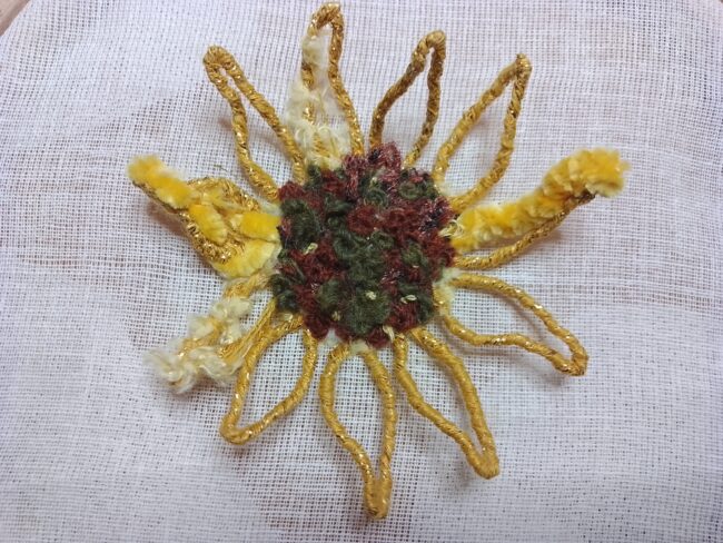 Tuto. Broder une fleur de tournesol