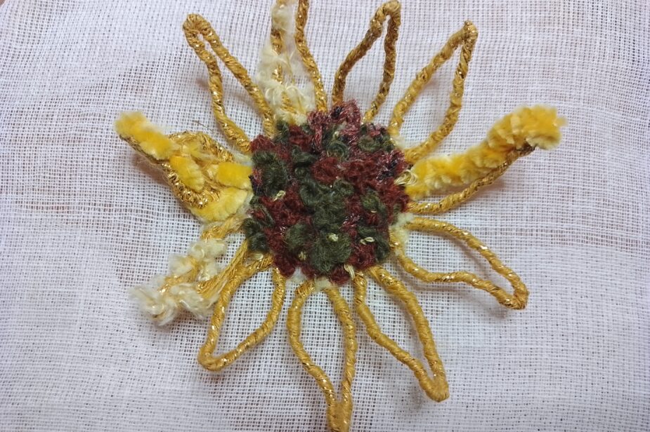 Tuto. Broder une fleur de tournesol